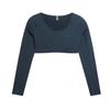 X Pamela Reif Collaboration FW24 Comfort Fashionable Versatile Long Sleeve Cropped Top Women Tops Black 526818-24