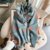 Autumn and winter new butterfly double-sided imitation cashmere scarf women's high-end sense thickened warm fashion shawl scarf