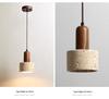 Yellow Travertine Stone Pendant Lamp: Japanese Wabi-Sabi Style for Bedroom or Restaurant
