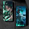 Genshin Impact Xiao Weiche Handyhülle für Samsung Galaxy S26 S25 Edge S24 Ultra S23 Plus S22 S21 FE S20 Schwarze Rückseite