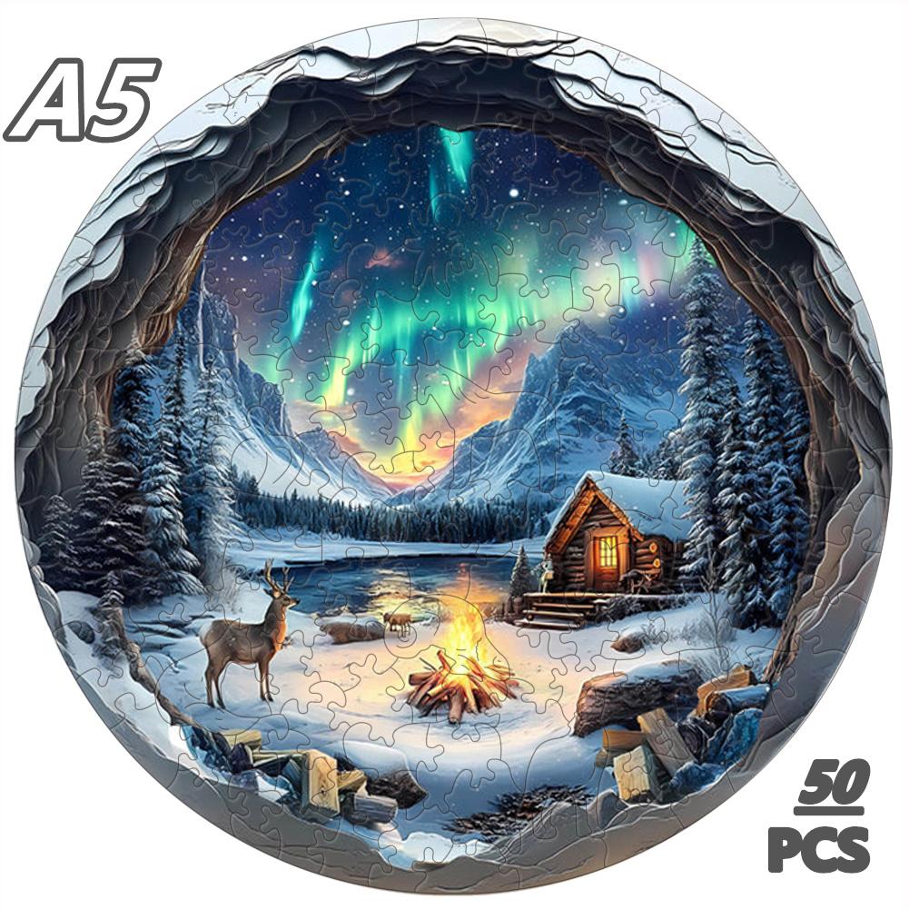 3D Mushroom Village Wooden Jigsaw Puzzle Montessori Games Puzzles Animal Toy Ideal for Adults Children Exquisite Pattern Birthday Present