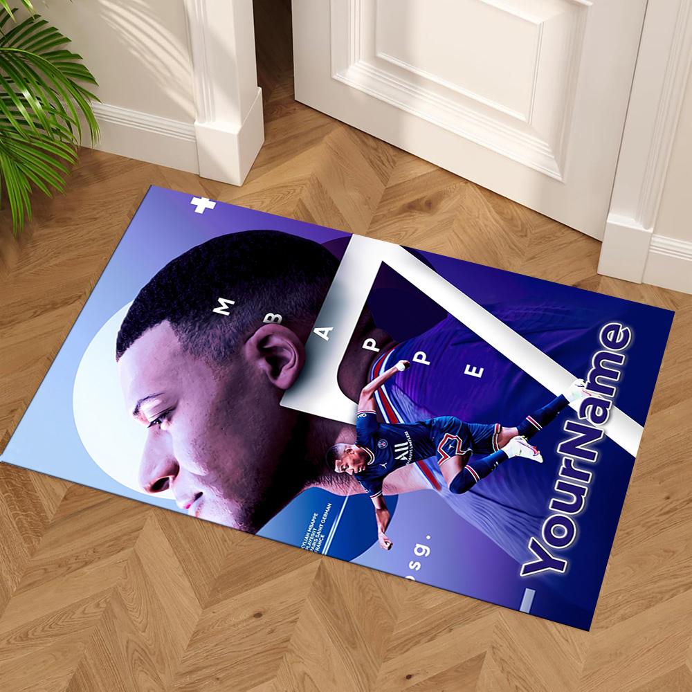 Mbappe Customize Text Area Rug Perfect for Bedrooms Foyer Outdoor Decorate Room Anti-slip Rug Office Home Decor Spiritual Gift