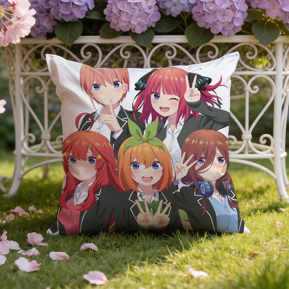 Cute The Q-Quintessential Q-Quintuplets Cushion Cover Home & Car Dual-Scene Pillow Cover: Reversible for Premium Comfort