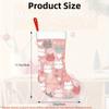 Christmas decoration fireplace hanging stocking1pc Cute Pink & White Christmas Stocking Ornament with Santa Cl