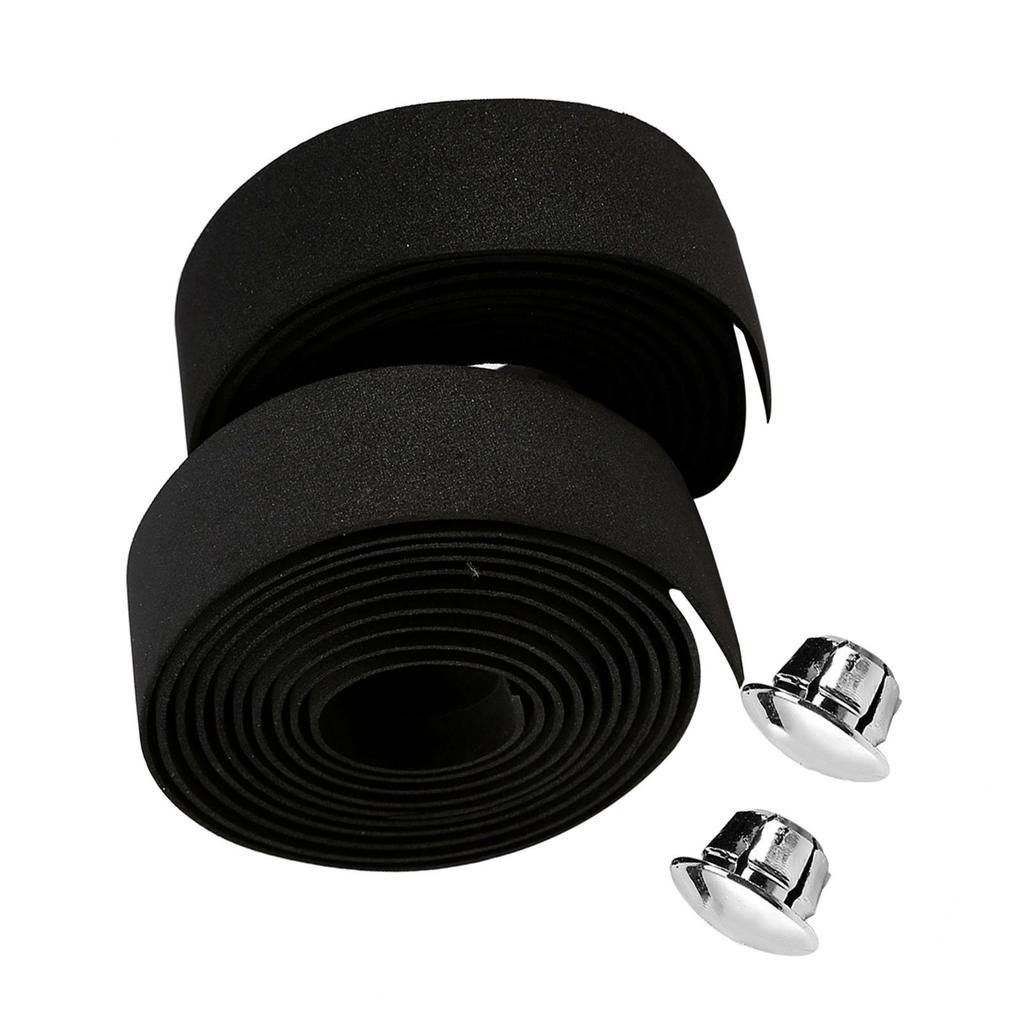 2PCS Bike Handlebar Tape Anti Slip Shock Absorption Wear Resistant Black Cycling Handle Wrap