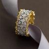 CopperTow Tone Rings for Women Fashion Geometric Hollowed-out Female Accessories Simple Stylish Charms Jewelry