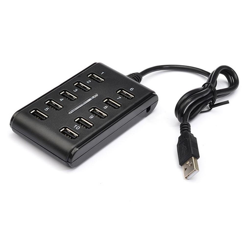 Exceptional 10 Port High Speed Extension Cable Usb 2.0 Double Row Hub Adapter For Laptop Pc