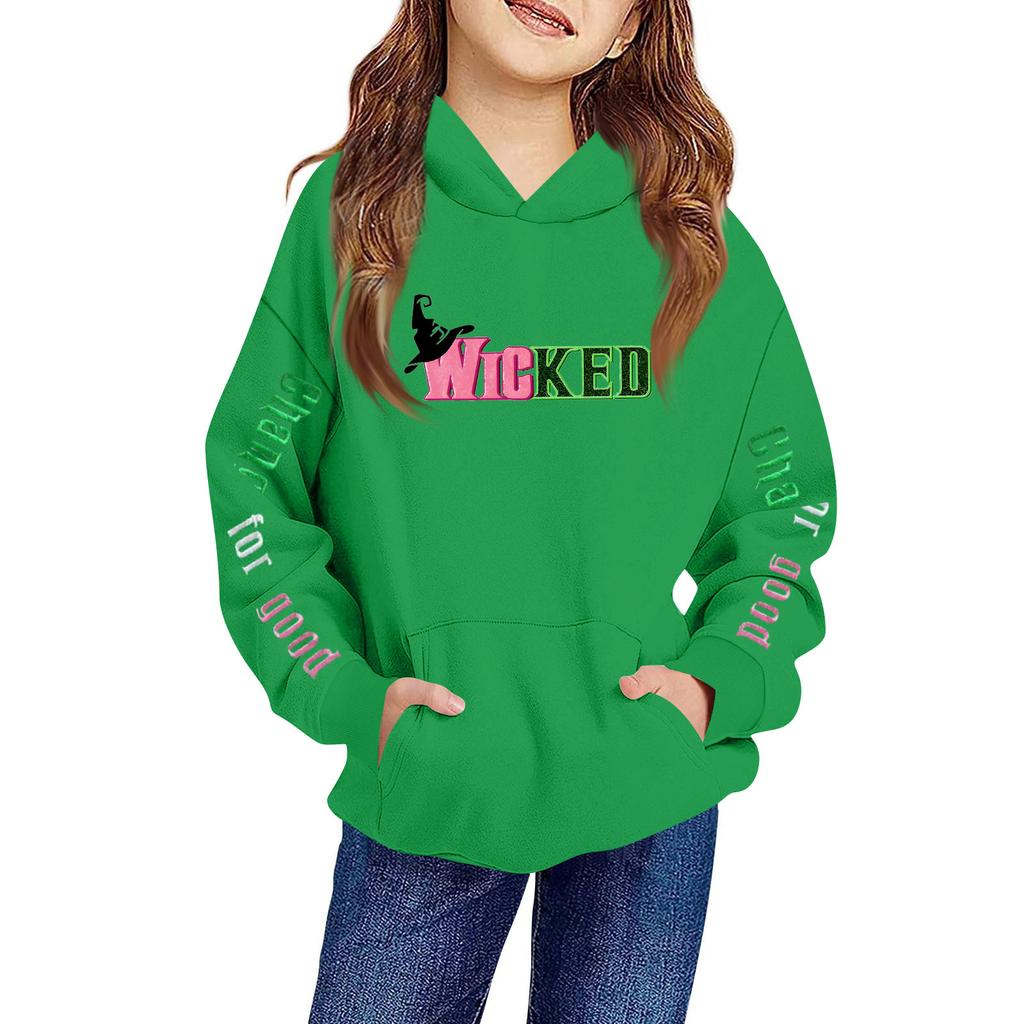 Kinder Langarm Lockerer Pullover Buchstabenaufdruck Kordelzug Kapuzen-Sweatshirt