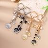 Pretty Starfish Anchor Shell Keychain Women Girls Pearl Beads Key Ring Pendants for Handbag Decor DIY Key Chain Gift