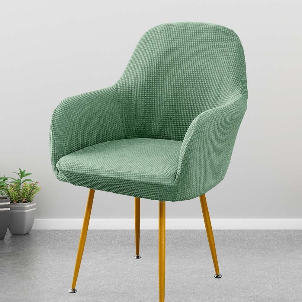 Elastic Solid Color Seat Protection Plaid Wear for Chairs Curved Chair Cover  Friends Party