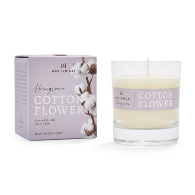 Euro Japan Candle "Homegrown" Glass Candle, Cotton Flower, WLHG0204