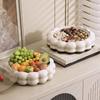 Divided Rotatable Fruit Platter Large Capacity Snack Storage Box Candy Nut Serving Tray  Kitchen