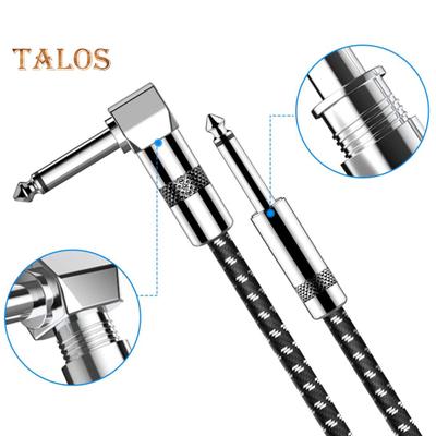 Talos 6.35 Electric Guitar Cable Straight To Right Angle Noiseless Audio Cable for Bass Guitar