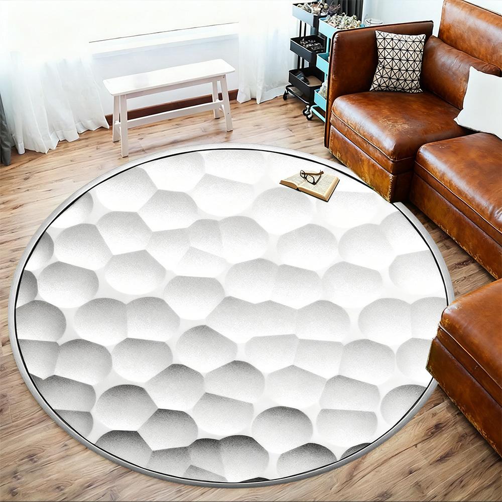 1pc Golf Ball Texture Round Chair mat office Area Rug - Non-Slip, Floor Mat for Office, Bedroom, Ideal home decor gift p0105099