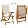 7 Piece Outdoor Dining Set Solid Acacia Wood Table and Textilene Chairs