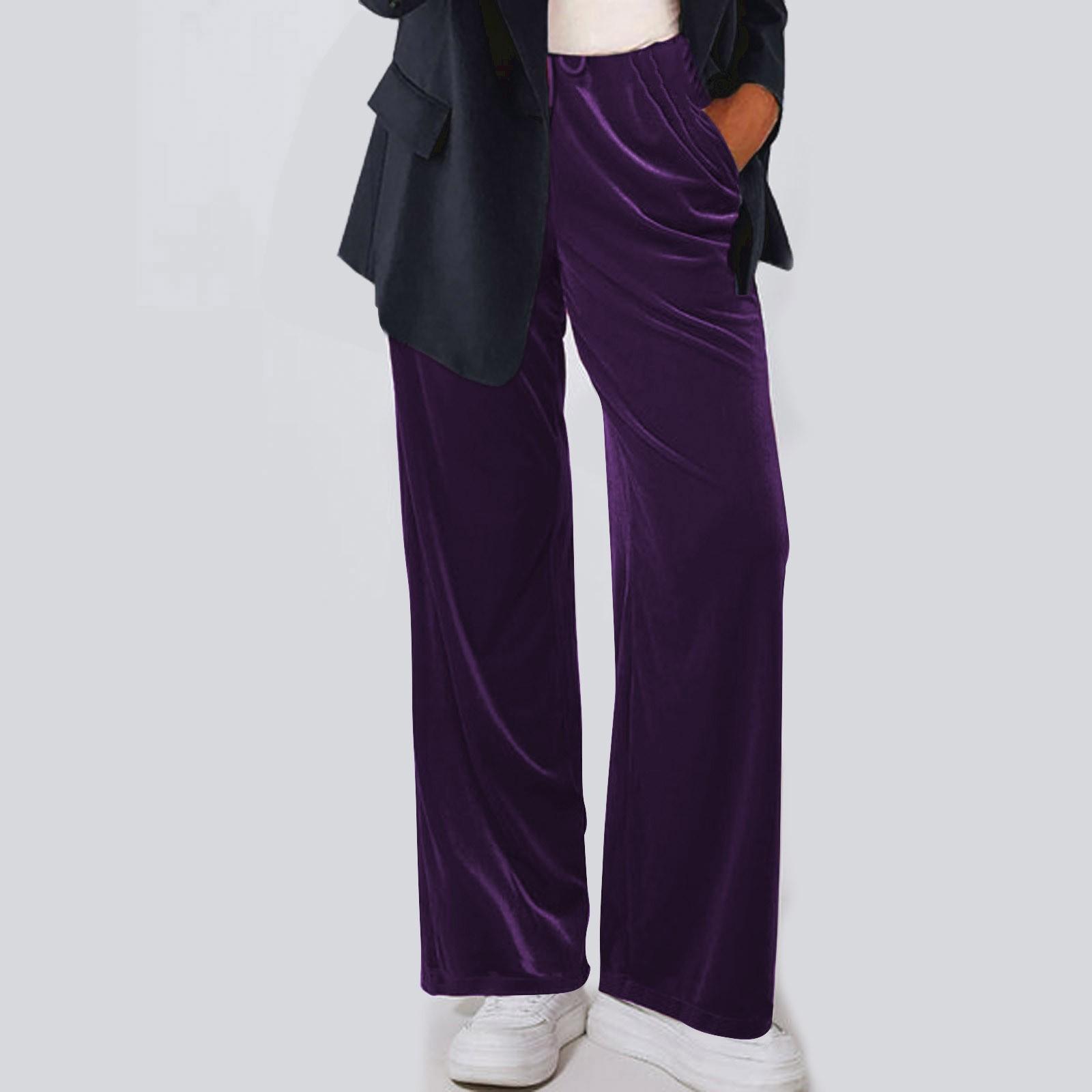 

Ladies Loose Comfortable Casual Fashionable Solid Color High Waisted Pants And Wide Leg Pants XL