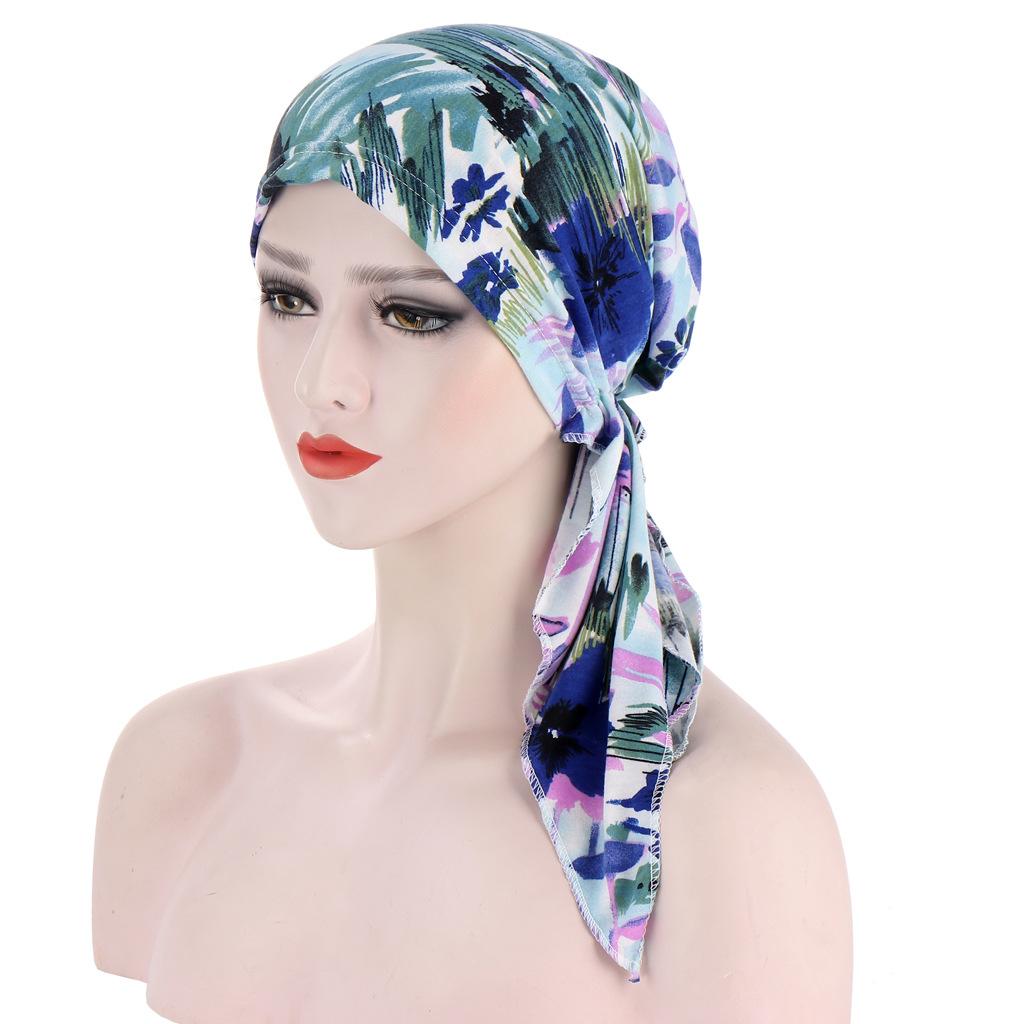 New Elastic Fashion Turban Hat Solid Color Women Warm Winter Headscarf Bonnet Inner Hijabs Cap Muslim Hijab Femme Wrap Head