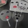 Transparent Funny Expression Round Fan with Long Handle Waterproof PVC Portable Lightweight Outdoor Travel Summer Handheld Fan Photo Props