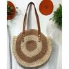 Single Shoulder Round Straw Bag Straw Bag New Hand-woven Bag Women's Large-capacity Casual Women's Bag Vacation Beach Bag