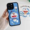 Doraemon 3D Silicone Case for Apple 15 Pro Max - Cartoon Protective Cover with Stand