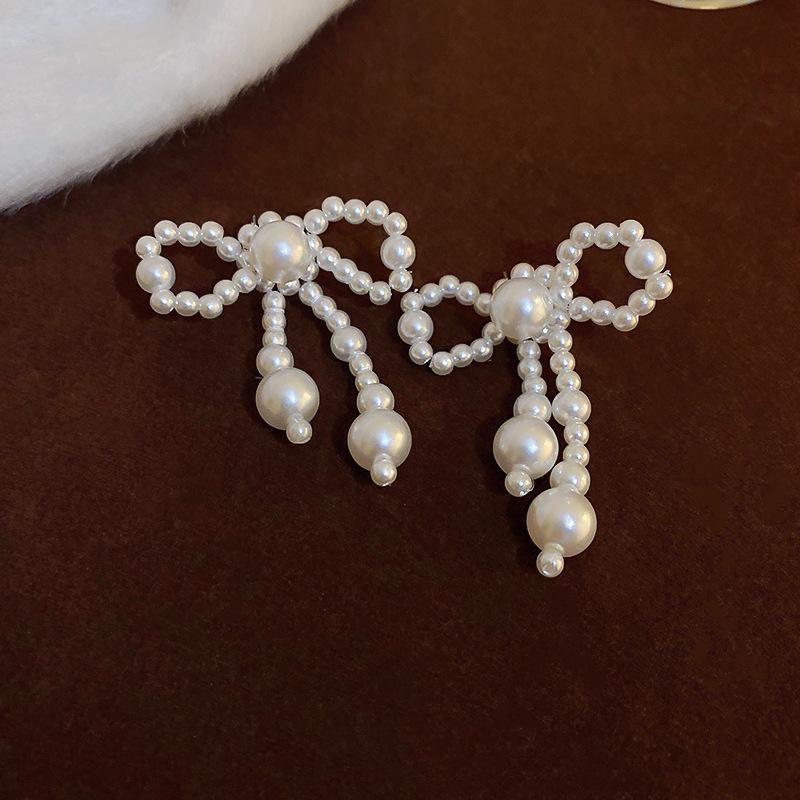 Silver Needle Luxury Pearl Heart Stud Earrings - Versatile, Fashionable Court Style