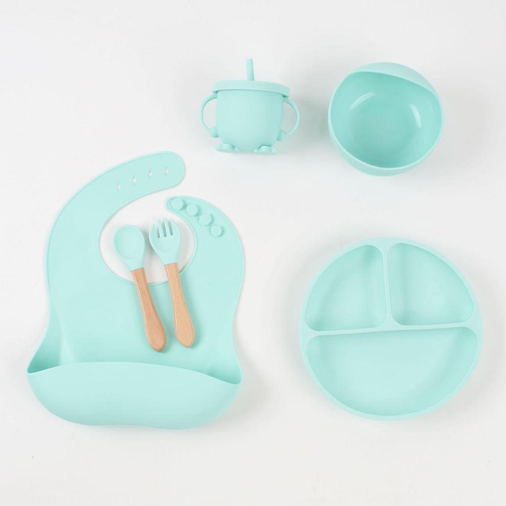 6-Piece Silicone Baby Dinnerware Set - Bowl & Tableware for Children