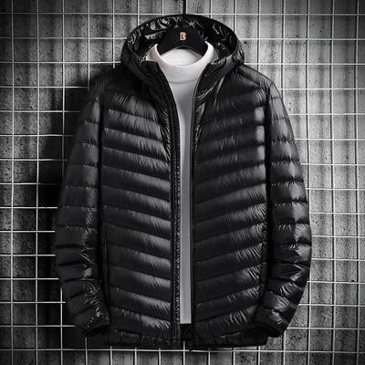 Men's Hooded Padded Jacket Korean Version of Youth Short Light Padded Jacket Large Size Men's Padded Jacket
