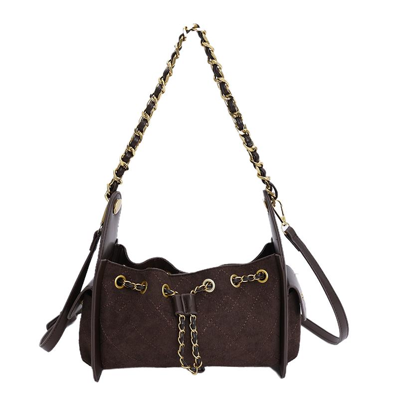 

Casual Women PU Leather Chain Handbags Messenger Bags Fashion Ladies Shoulder Crossbody Bags for Women Small Drawstring Bag 22X10X14CM
