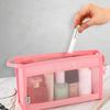 1pc portable travel storage bag, multifunctional travel makeup bag, zipper mesh makeup bag, cosmetic organizing bag