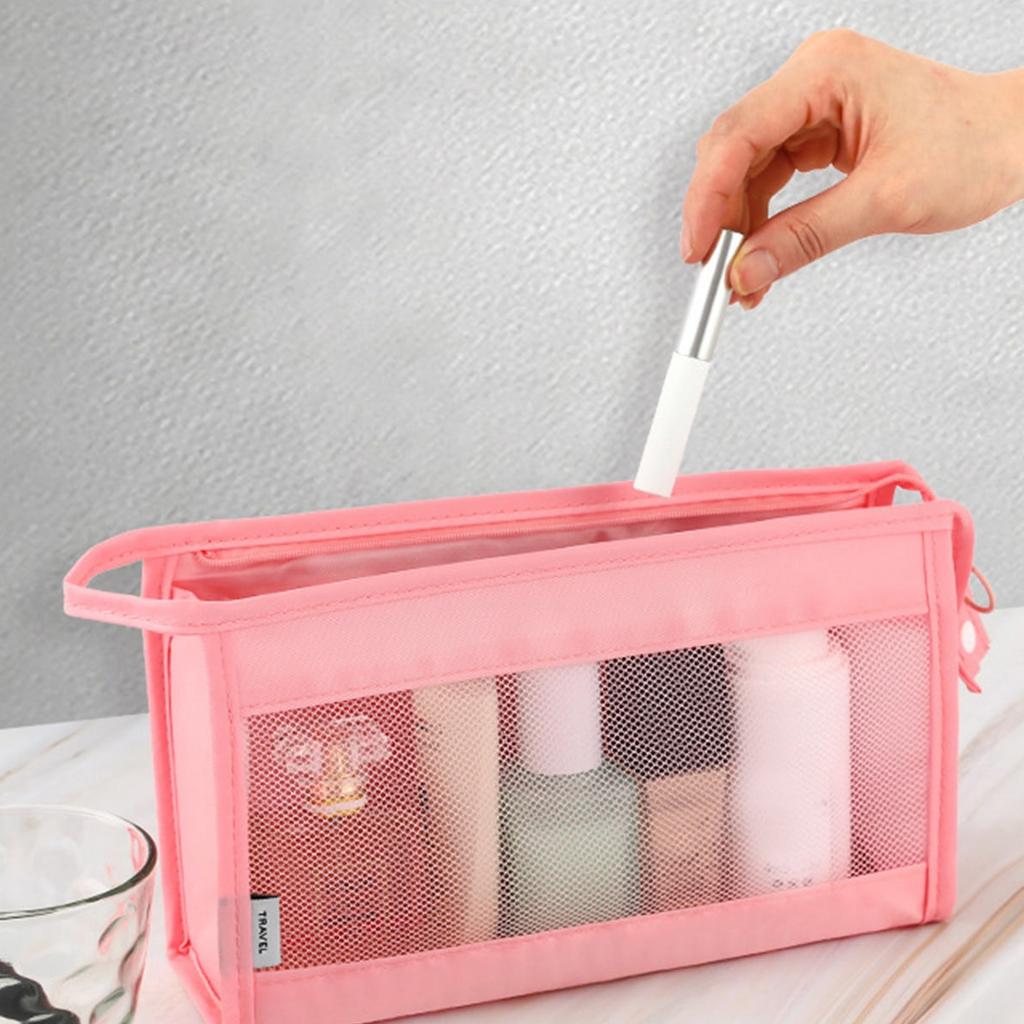 1pc portable travel storage bag, multifunctional travel makeup bag, zipper mesh makeup bag, cosmetic organizing bag