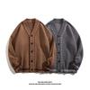 Men's Casual V-neck Cardigan: Autumn/Winter Japanese Retro, Trendy Korean-Style Knitwear Jacket