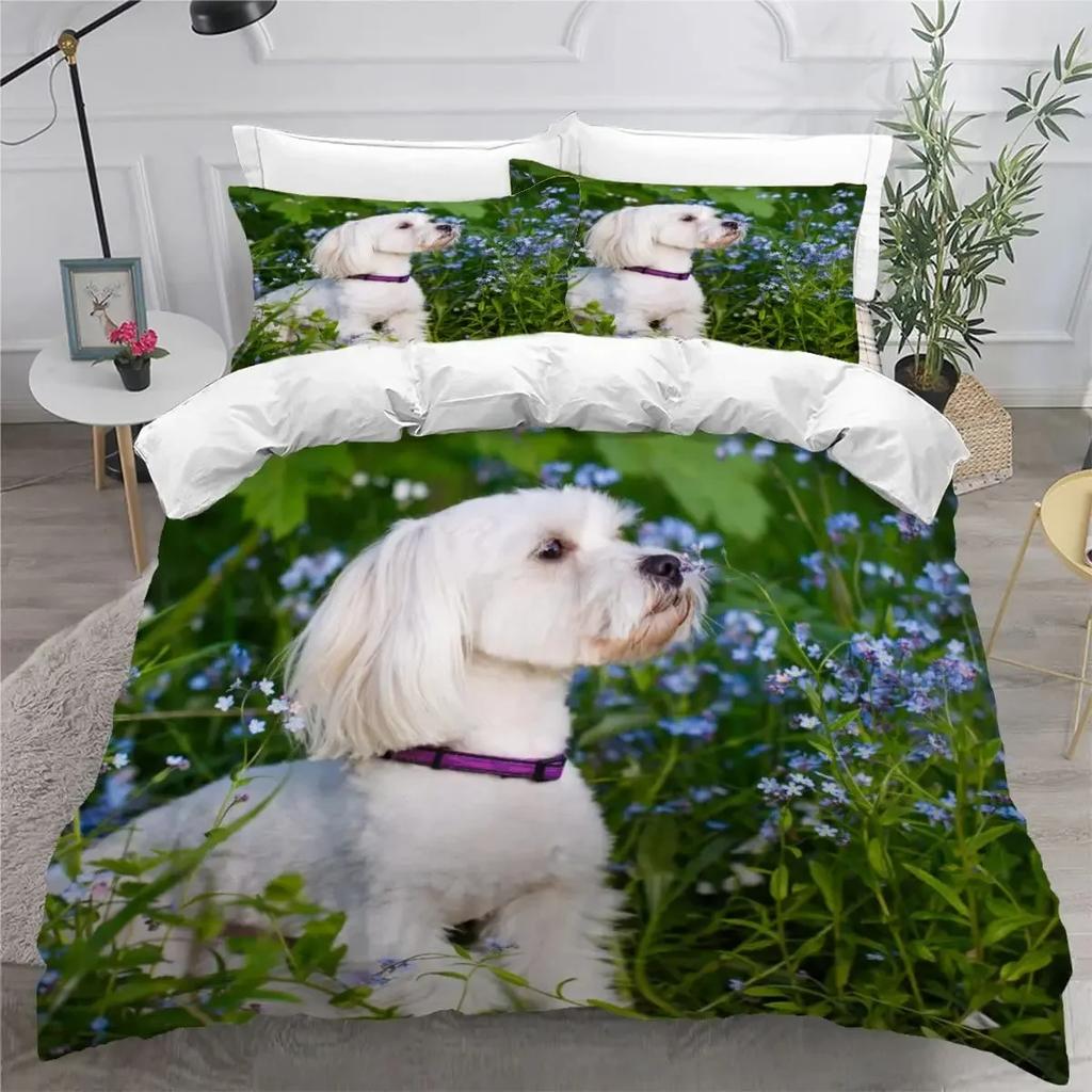 Comforter Cute Dog Single Twin Queen For Girl Teen Boys Pet Dog Theme Bedding Set Polyester Kawaii Animal Comforter