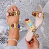 Fashion Fashion Gem One Strap Stiletto Slippers Summer New Round Toe Open Toe Anti-slip Wear-resistant High Heels