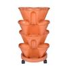 Four-tier Stackable Planter,Vertical Planting Rack,Strawberry Planting Tower,Automatic Drainage Flower Pots With Movable Caster