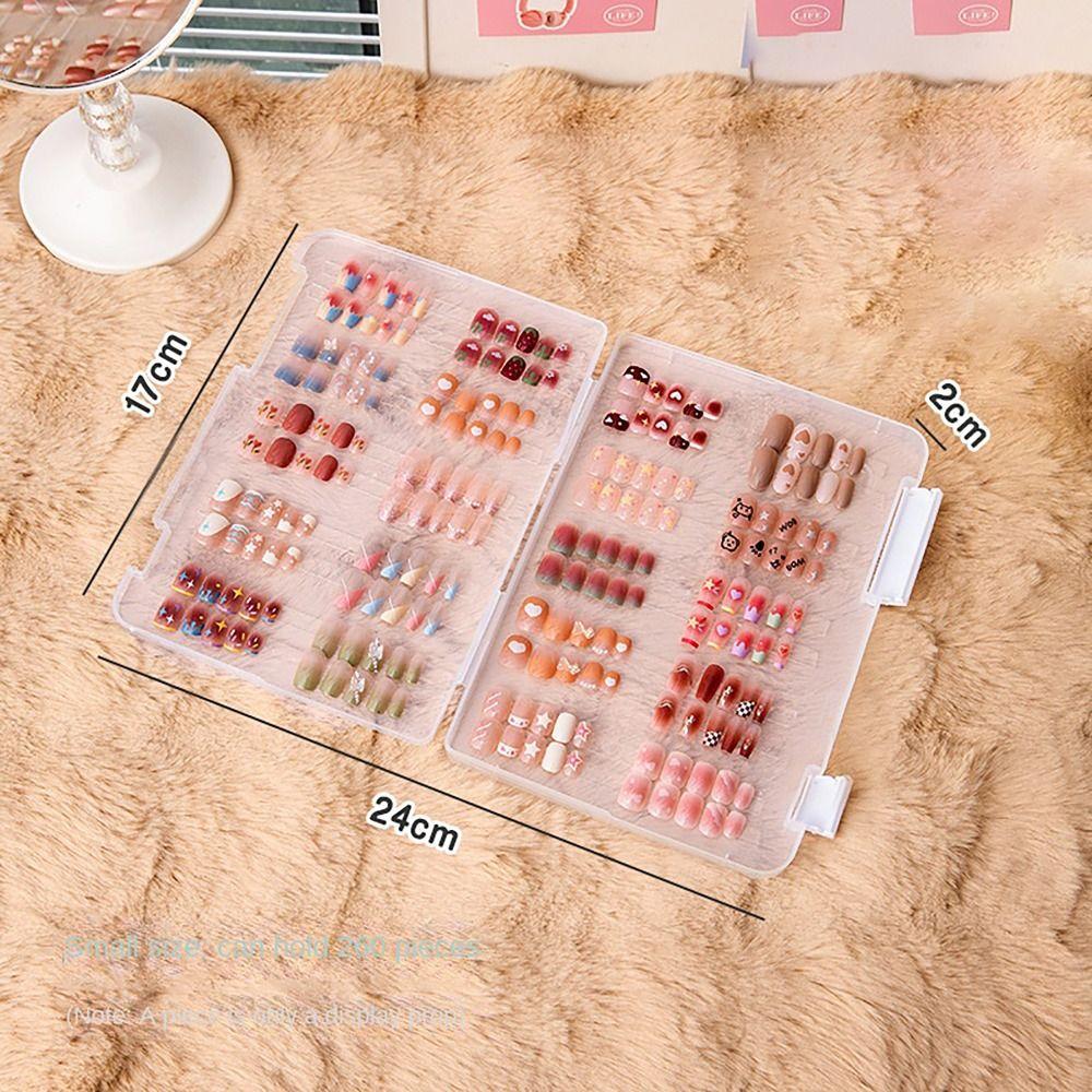 Transparent Nail Display Box S/L Dustproof Storage Box Nail Art Storage Box  for Nail Salon