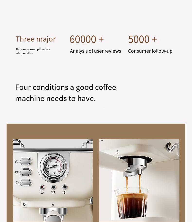 Italian Semi-Auto Coffee Machine with Large Capacity