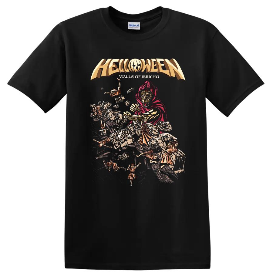Helloween Walls Of Jericho Heavy Metal T Shirt Horror Art Skull Tee