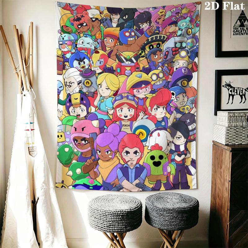 Brawl Stars Wall Tapestry Aesthetic Wall Hanging Printed Fabric Blanket Decorative Tapestries for Bedroom Living Room Home Decor