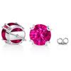 44.15 Ct Natural Pink Ruby Round CERTIFIED Beautiful Earring Pair Gift For Mom