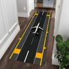 Airplane Runway Runner Rug Glow-Inspired Airport Hallway Carpet for Kids Pilot Gift Aviation Themed Modern Floor Mat Bedroom