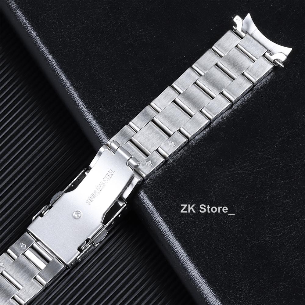 Arc Flat End Solid Stainless Steel Watchband for Tissot Folding Clasp Strap 18mm 20mm 22mm 24mm Universal Wristband Men Belt