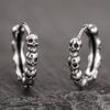 Huitan Hiphop Skull Shaped Women/men Hoop Earrings Fashion Party Unisex Accessories Delicate Design Rock Special Metal Zircon