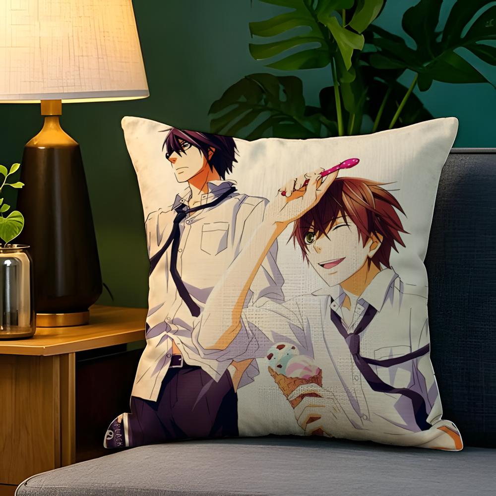 Comic Anime PCSekaiichi HatsukoiS Pillow Case Natural Linen Pillow Case DoubleSided Decor Sofa Pillowcase Home Decor