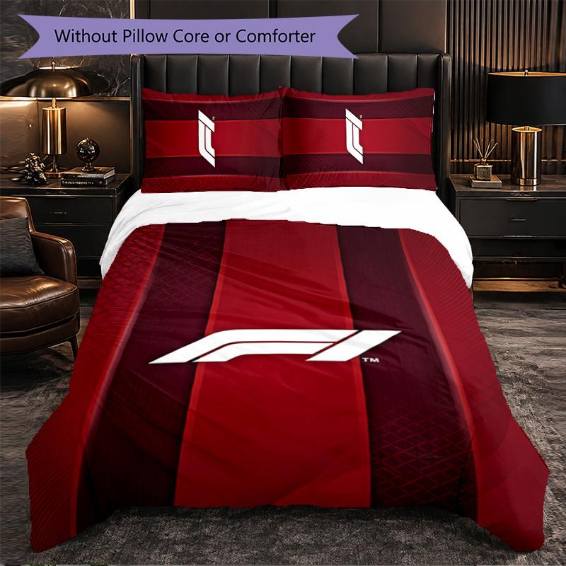 F1 Pattern Microfiber 3Pcs Bedding Set Decor Duvet Cover Set For Bedroom Home Use