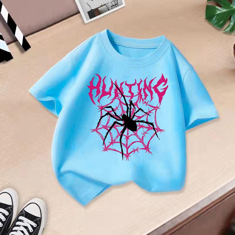 Kid T Shirt 2-13Y Fashion Printed T-shirt Round-neck Short-sleeve T-shirt Kids 100% Cotton Clothes