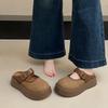 Thick-sole toe slippers 2025 summer new fashion belt buckle British style lazy comfortable slippers casual mules women's shoes