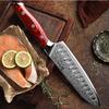 WXCOO 7inch Santoku Knives Kitchen Japanese Damascus Steel VG10 Meat Cutting Fruit Knife Kitchen Cooking Knife Wooden Handle