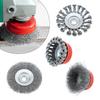4PCS/6PCS Wire Brush Wheel Cup Brush Set Carbon Steel Wire Brushes for 5/8" 11UNC Angle Grinder Knot Deburring Remove Rust Met