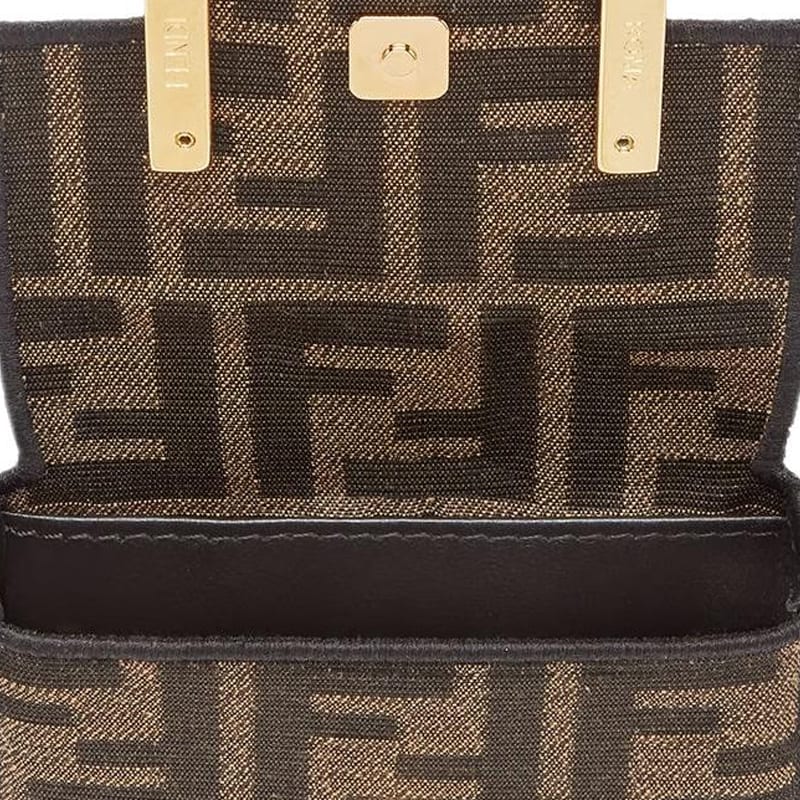 FENDI Baguette Polyester Pendant Bag Accessories Extra Mini Women's Brown 7AS045-A6V5-F17U4