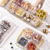 Home Living Room PET Plastic Compartment Snack Plate for Nuts, Dried Fruit, Sunflower Seeds, Fruit; Ideal for KTV Bars.